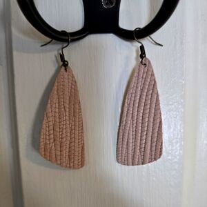 Elegant Pink Textured Earrings